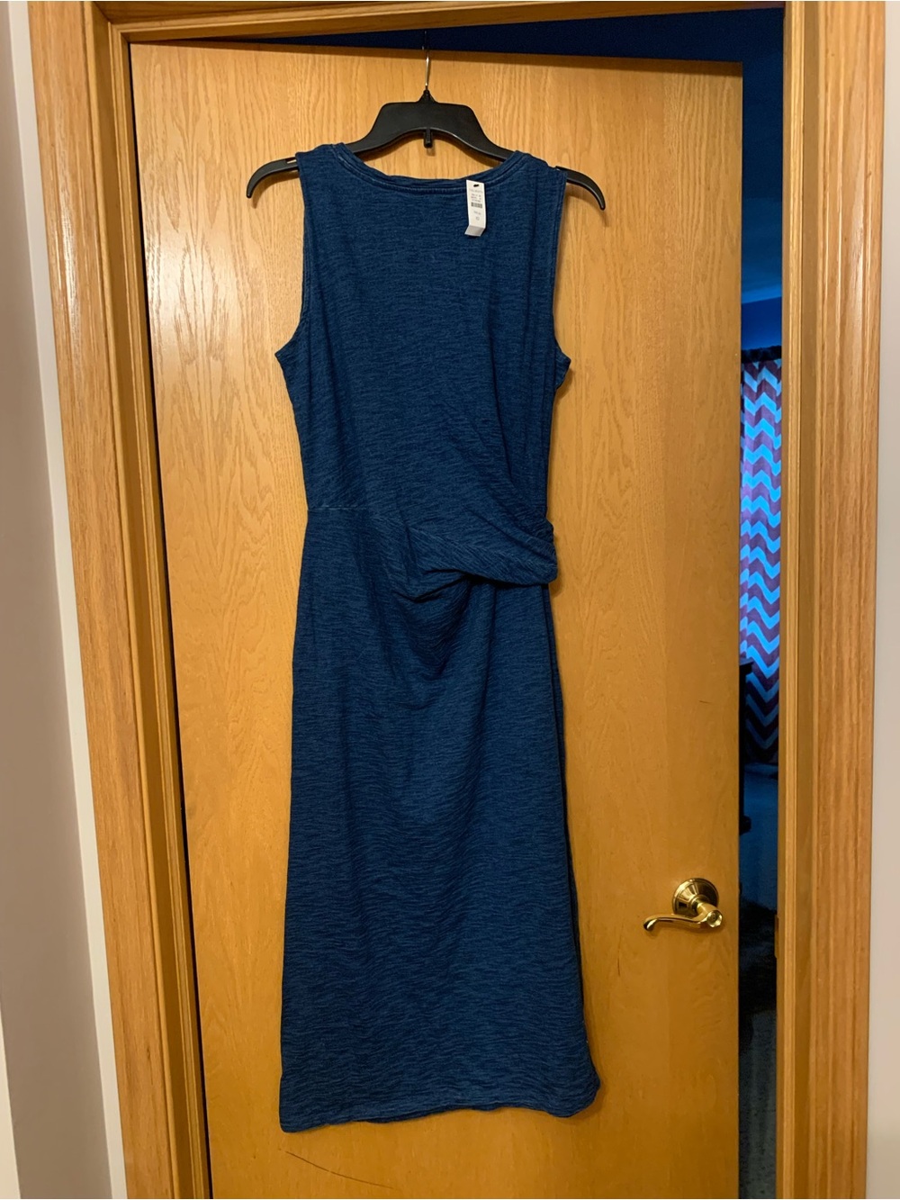 Talbots Sleeveless Navy Maxi Dress with Twist Detail